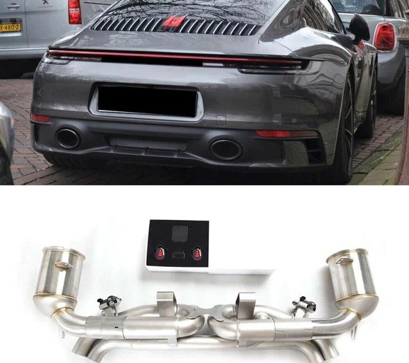 PORSCHE 911 992 VALVED EXHAUST CATBACK with DOWNPIPES 2019+ (3.0L)